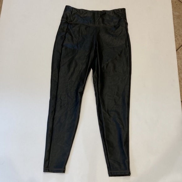 Athleta Faux Leather Black Leggings - Picture 1 of 7
